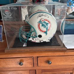 Autographed Dan Marino # 13 Football Helmet And Case