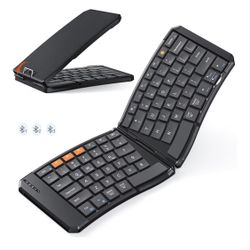 Foldable Bluetooth Keyboard, Compact Portable Keyboard for Business Travel, Ultra-Thin Folding Wireless Keyboards for iOS Android Windows Mac Tablet P
