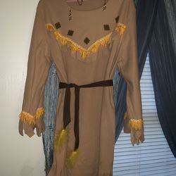 Adult Female Or Male Halloween Indian Costume with beaded choker and beaded necklace no
