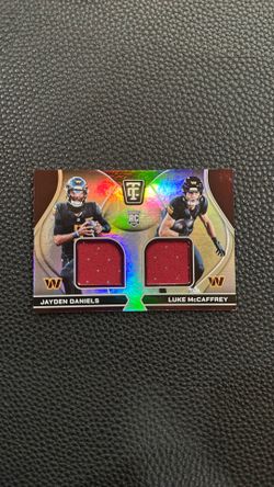 2024 Panini Totally Certified Rookie Dual Swatch featuring Jayden Daniels and Luke McCaffrey