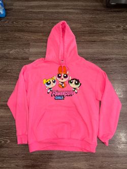 Cartoon Network Powerpuff Girls Pink Fleece Pullover Hoodie Girls M Pockets