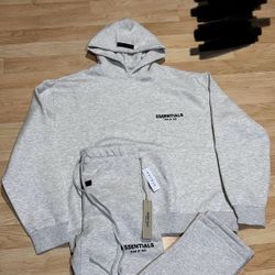 Essential Hoodie Black And Light Oatmeal