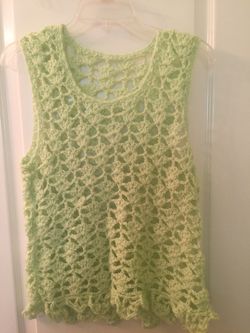 Hand Crocheted Vest pairing with Scarf