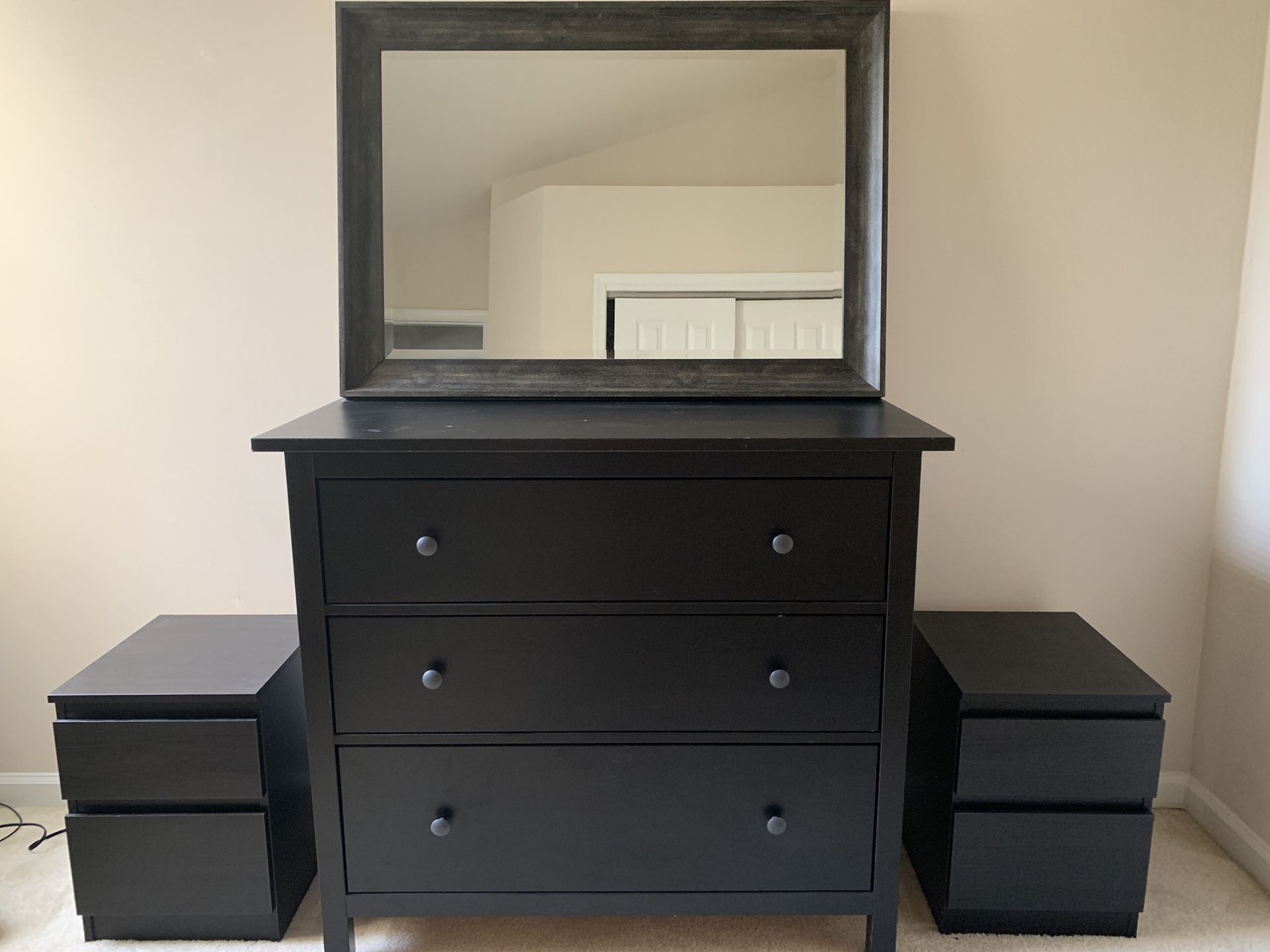 4 pic-ikea drawer and night stand & mirror