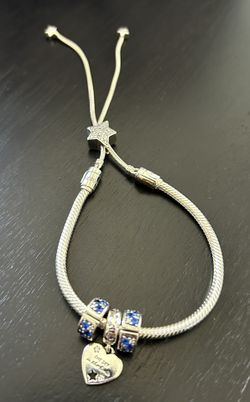 Beautiful Pandora Silver Bracelet with Charms