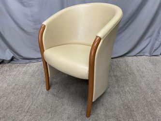 Cream Modern Scandinavian Inspired Barrel Back Chairs