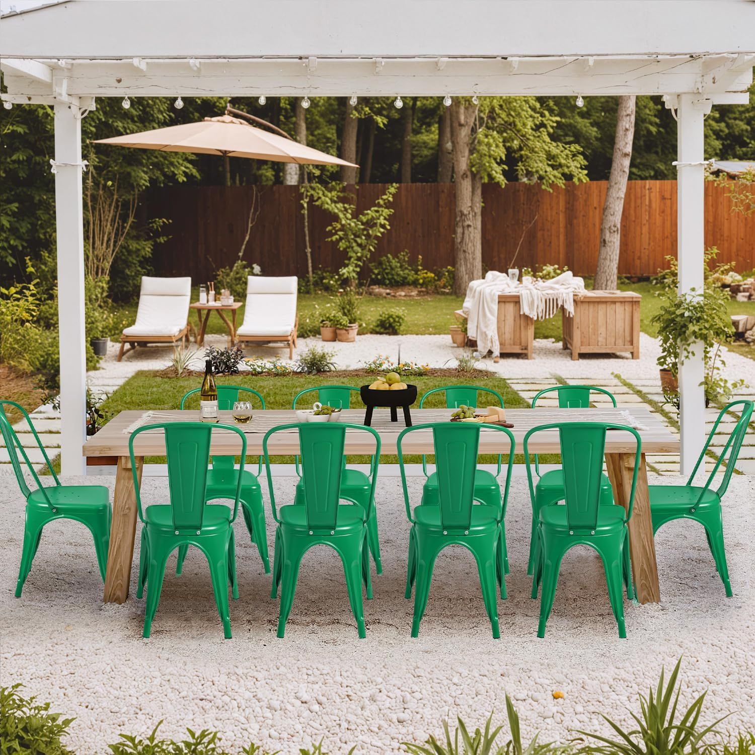 New Set of Heavy Duty Metal Chair Dining Chairs Indoor and