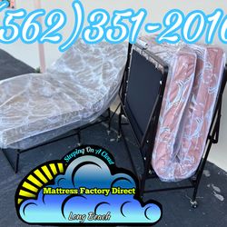 Twin foldable bed frame with mattress new Colchon cama