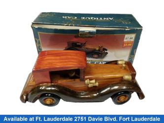 Atico World Showcase 8in. Wooden Antique Car Brown Other Collectible