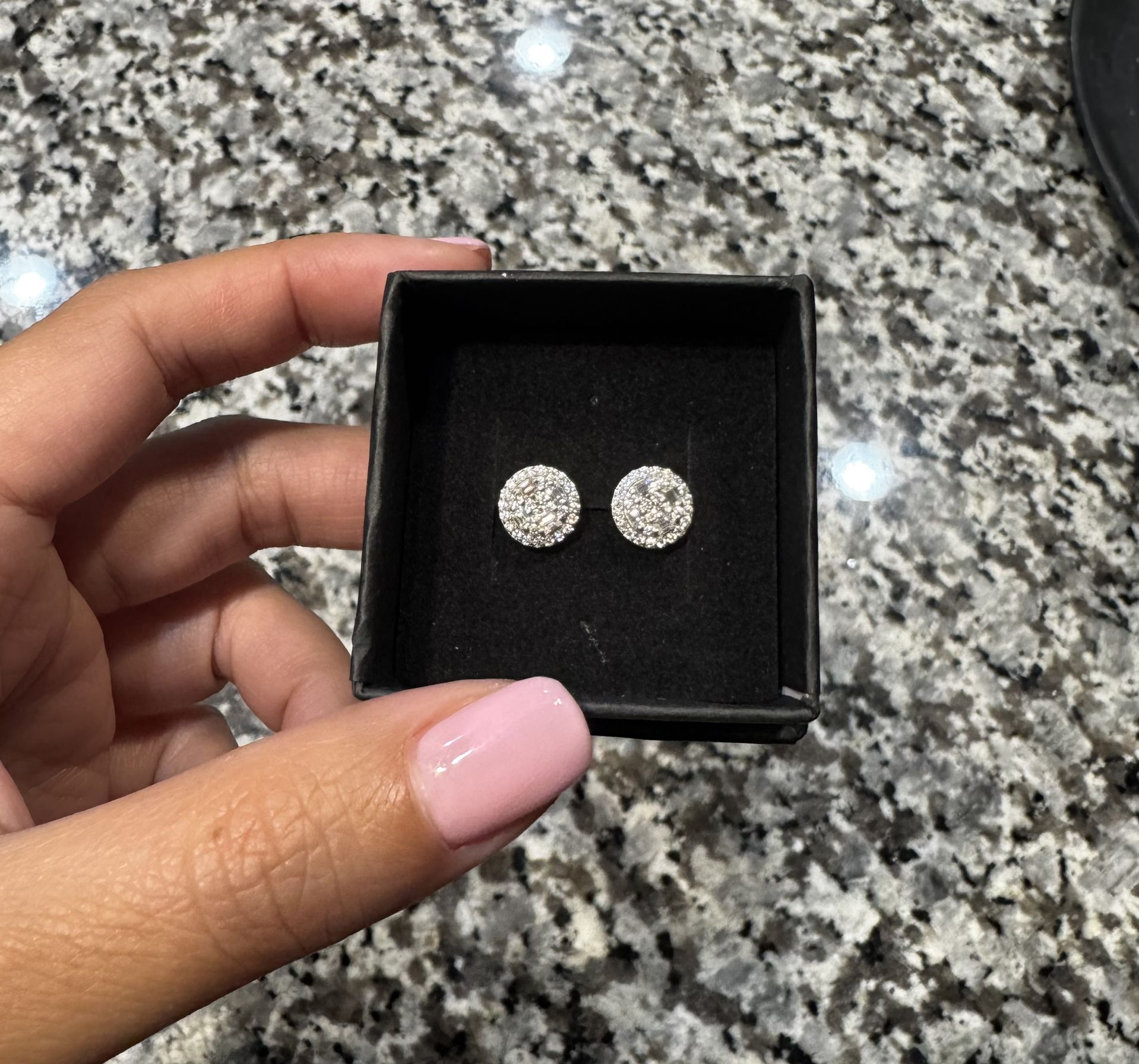 Moissanite Round Cluster Earrings (New) 