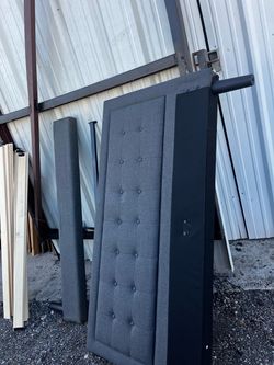 Gray queen bed frame