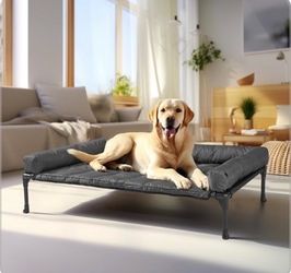 Veehoo Outdoor Elevated Dog Bed with Waterproof Bolster Cushion, Cooling