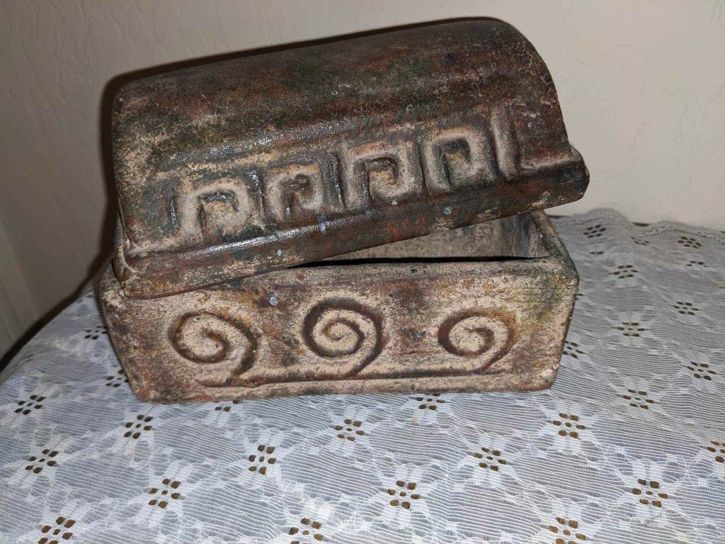 Vintage Rustic Stone High Quality Heavy Container Organizer Box Table Decor