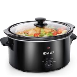 Homever Slow Cooker,3.5-Quart Manual Slow Pot with Standard Lid,Multi-Cooker with Removable Ceramic Cooking Crock,3 Adjustable Temp Settings (High/Low