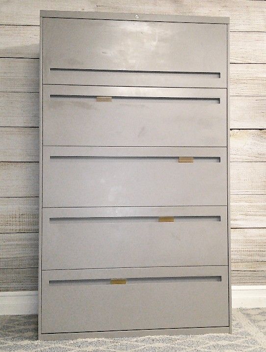  5 Drawer Lateral Grey File Cabinet with File Folders - Delivered
