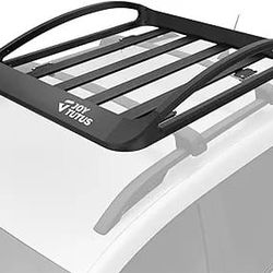 Rust-Resistant Aluminum Roof Cargo Basket, 47" x 40" x 8", Lightweight Roof Rack Carrier, Universal Roof Cargo Basket with 150 lbs Load Capacity, Fits