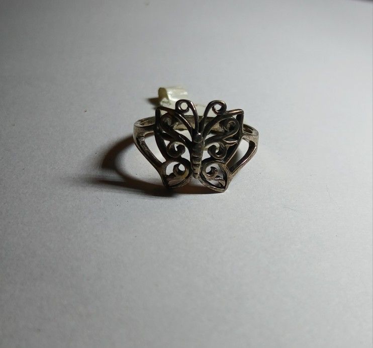 Hand Made Sterling Silver Butterfly Ring.