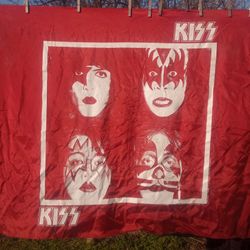 1987 Kiss Rock Flag Wall Tapestry 