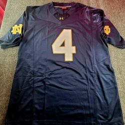 Notre Dame Fighting Irish Jeremiah Love Home Blue Stitched Jersey. Medium-2XL
