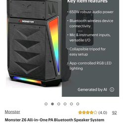 Monster Z6 All-in-One PA Bluetooth Speaker System