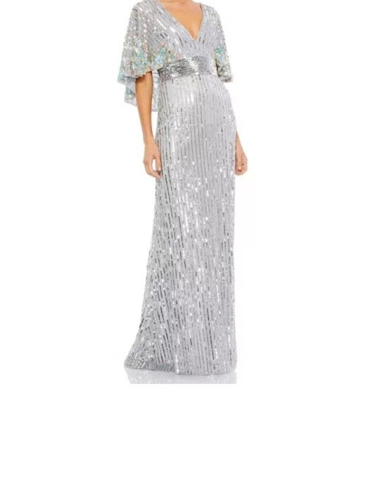 NWT $598 Mac Doggal Cape Sleeve Sequin Prom Dress
