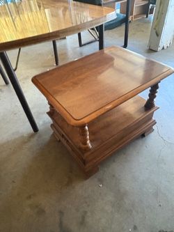 Rustic Hardwood Coffee Table with Turned Legs