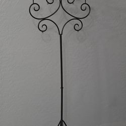 Black Wrought Iron Floor Candelabra 5 Candle Holder