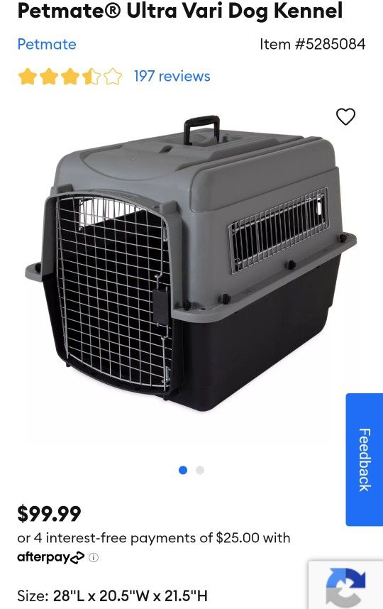 Like NEW Medium Size Plastic Petmate Ultra Vari Dog Kennel

