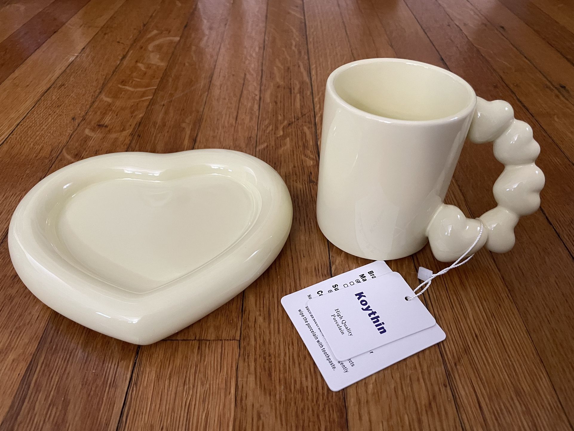 Koythin Yellow Heart Cup and Plate