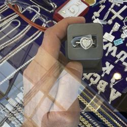 Heart Ring Silver Moissanite 