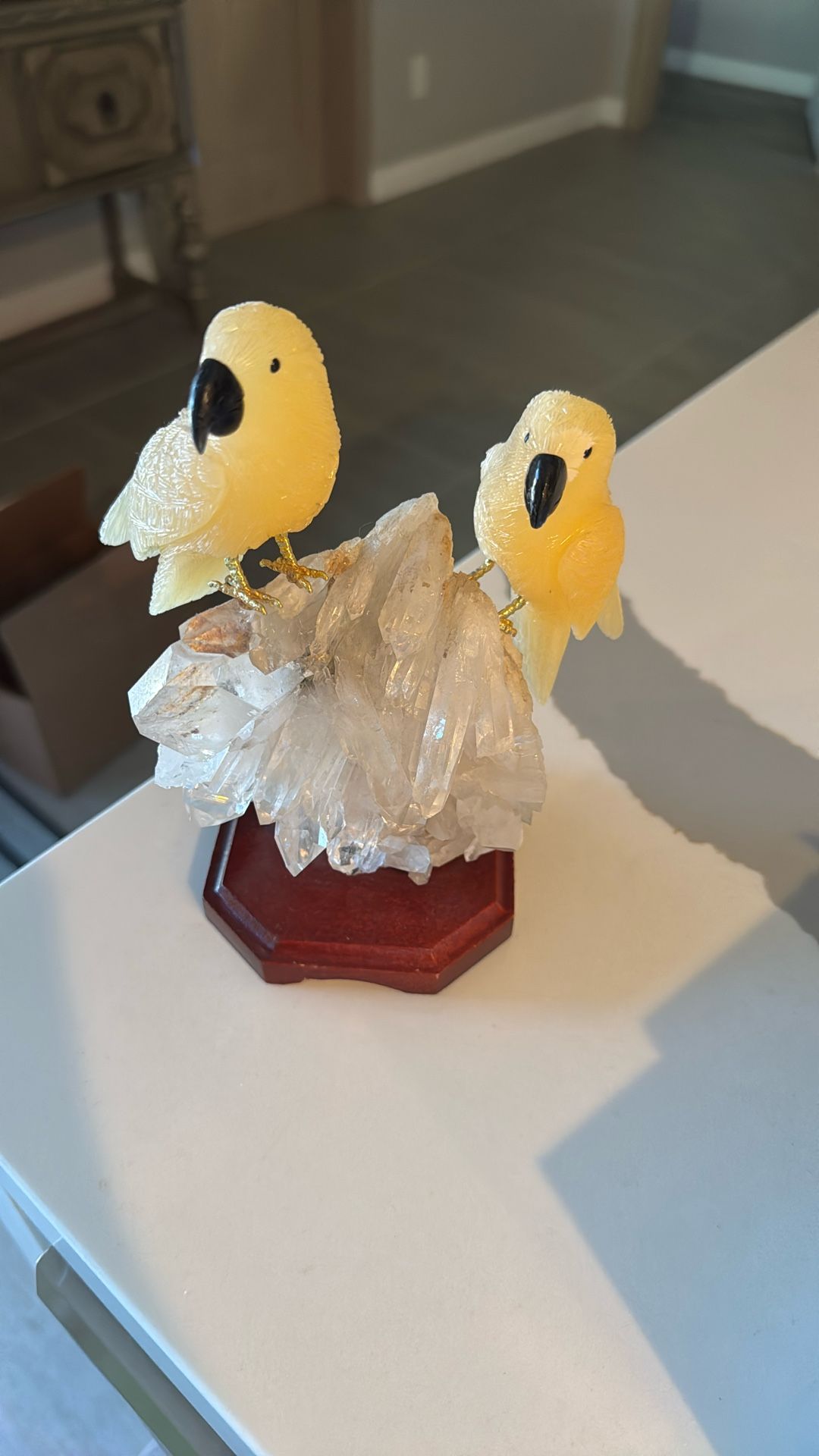 Glass Yellow Bird Art 