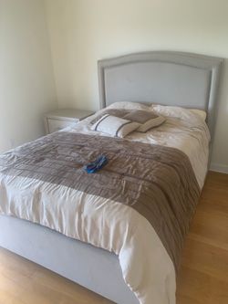 Whole bed fram and mattress and mini night Stand dresser  for $250