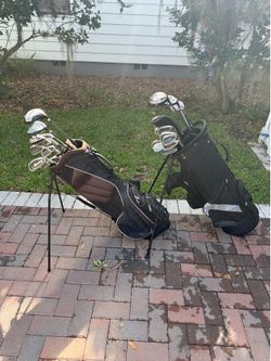 (2) mens right handed golf club set. Complete sets with golf bags.  $100 each