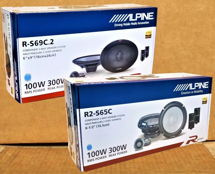 Alpine R Series Car Speakers 2-Sets 6 1/2"& 6x9" Component Speaker System 600 Watts Package 🚨 Payment Options Available 🚨 No Credit Needed 🚨