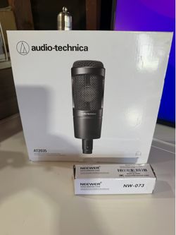 Audio-Technica AT2035 Cardioid Condenser Microphone Bundle with Pop Filter, XLR Cable, and Austin Bazaar Polishing Cloth