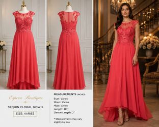 Sequin Floral Formal Gown