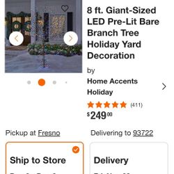 8 ft. Giant-Sized LED Pre-Lit Bare Branch Tree