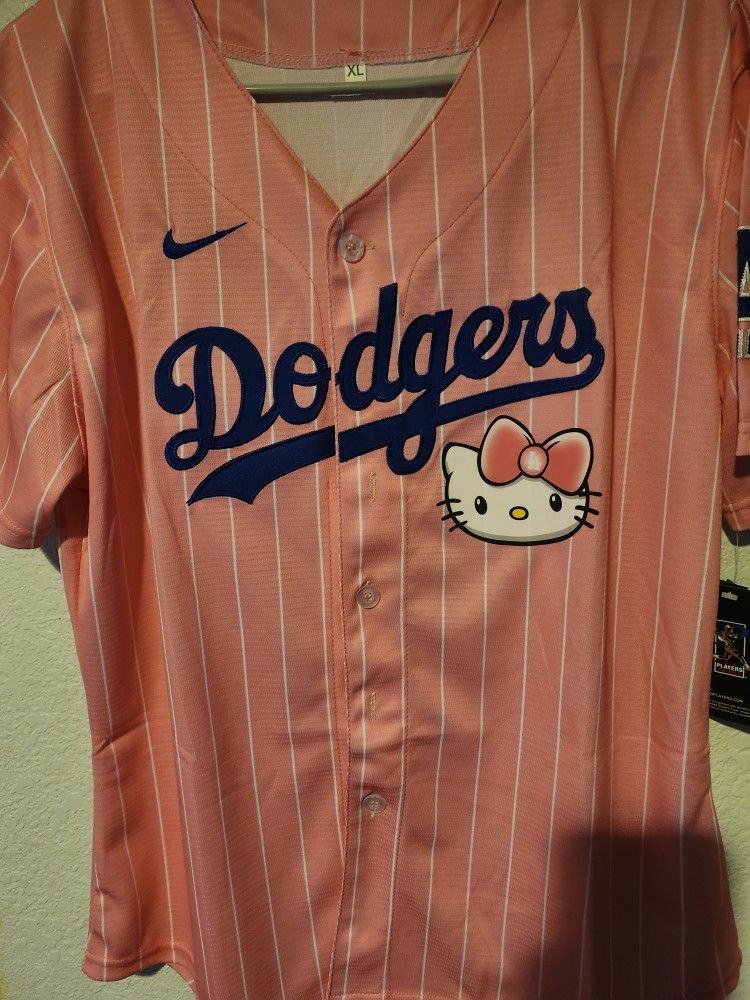 Dodgers Baseball Jersey Women's Hello Kitty Jersey Youth Jersey XXL