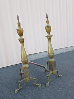 Antique Victorian Bronze andirons
