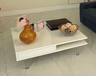 White Coffee Table with Storage Shelf. Ikea
