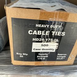Heavy Duty Zip Ties 23.97” - Tensile Strength 175 Lbs.