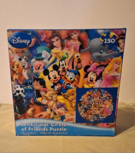 Disney Lenticular Circle Of Friends Circular 3D Puzzle-Still Sealed