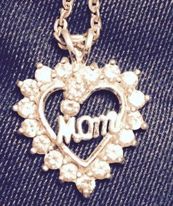 .925 Silver Mom with 19 CZs 20 inches long