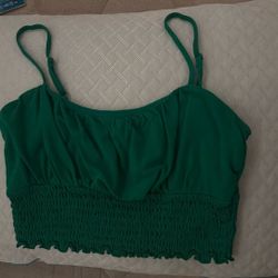 Green Hollister Crop Tank Top 