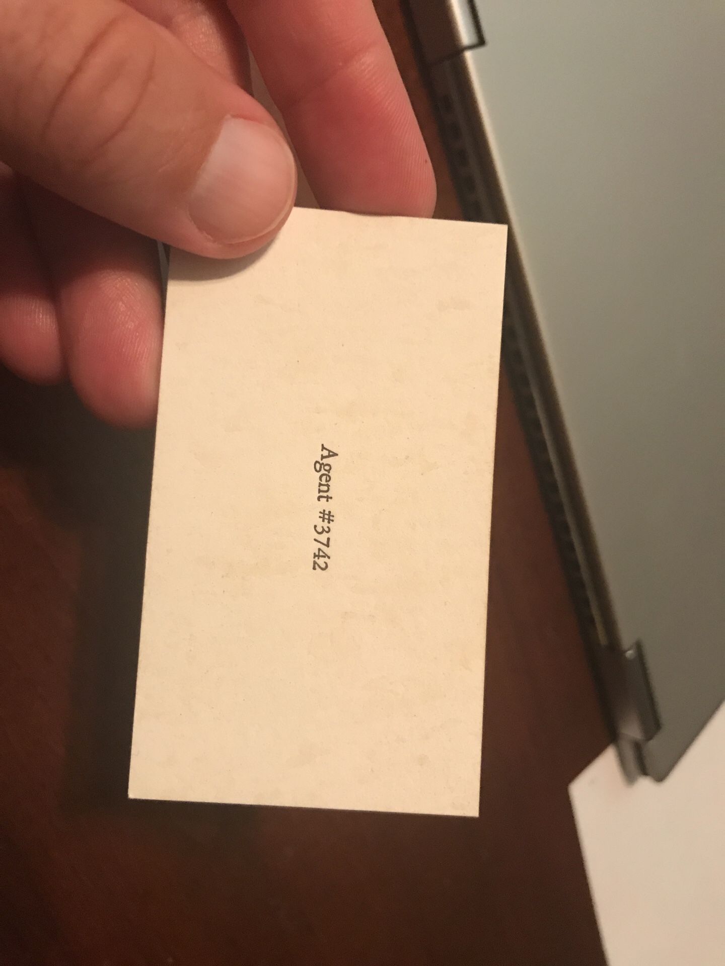 Fortnite Durr Burger Anomaly Agent #3742 Business Card TRADE for PS4