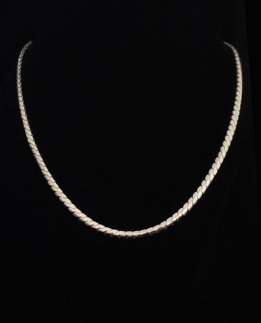 19" x 5mm Heavy 14k White Gold Filled over Stainless Steel Serpentine Chain. NWOT
