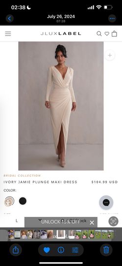 JLUXLABEL IVORY JAMIE PLUNGE MAXI DRESS