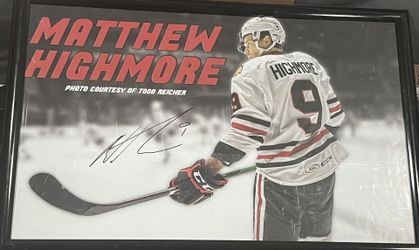 Signed Matthew Highmore Chicago Blackhawks Photo Courtesy Of Todd Reicher Auto