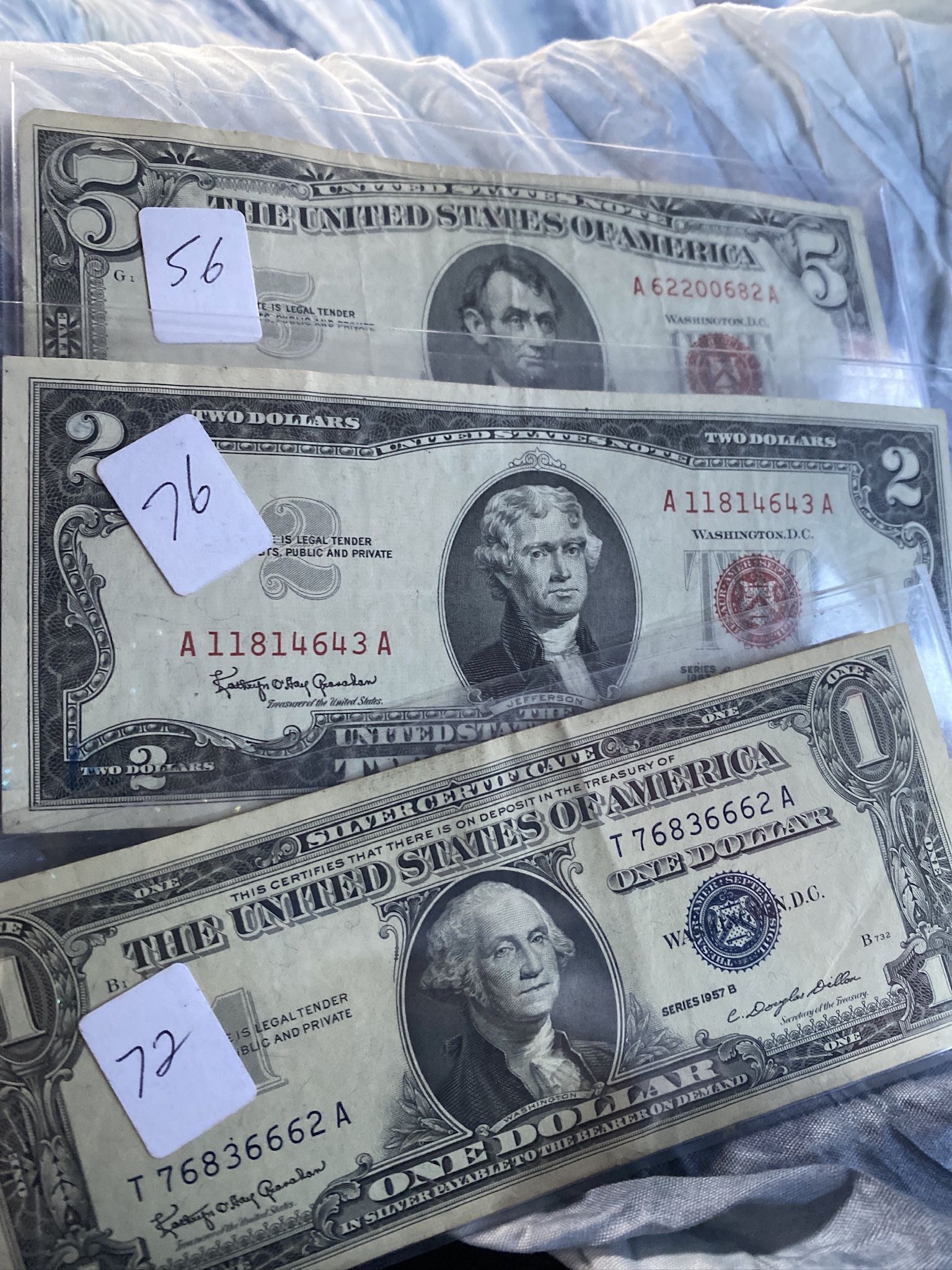 red and blue seal 1957B and 1963