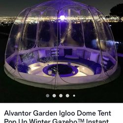 Beige Bubble Tent™ Pop Up Winter Gazebo™ Instant Canopy Clear Garden Igloo Dome Tent Patented - 12'X12'